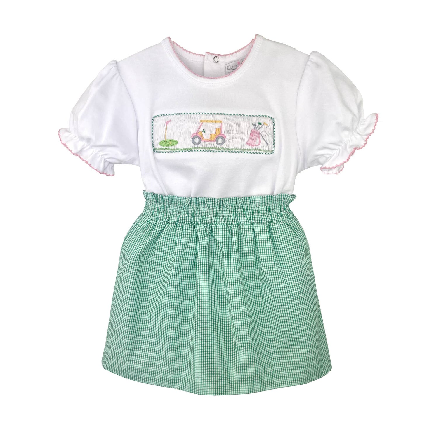 Top & Skort with Golf Themed Picture Smocking