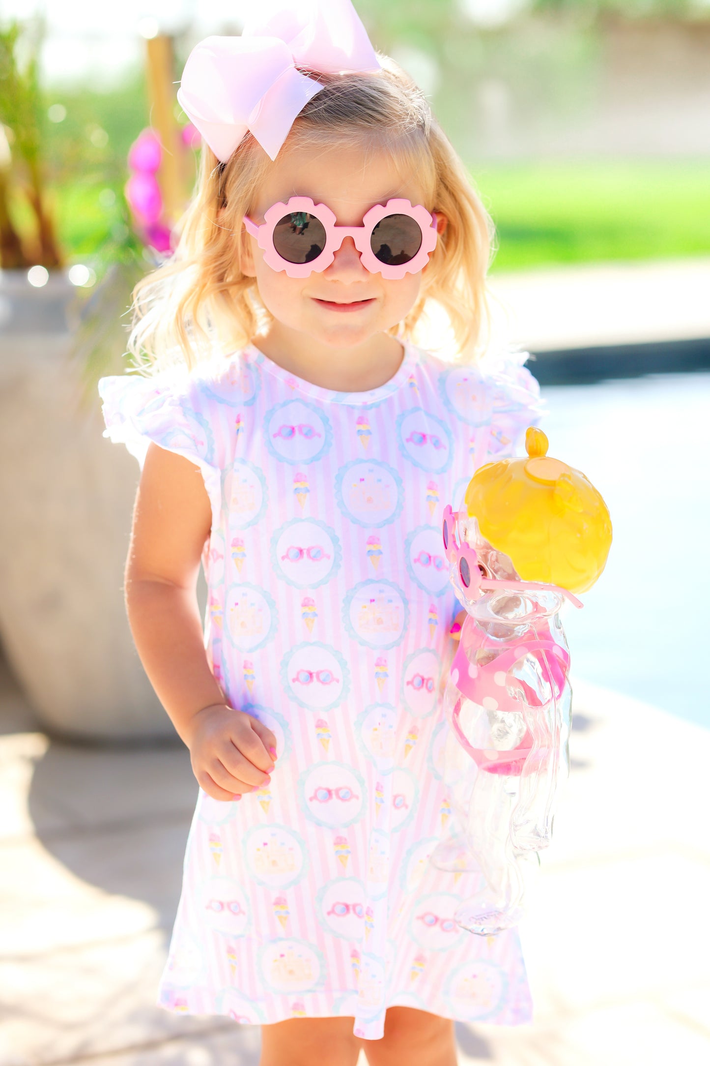 BEACHSIDE BLISS RUFFLE SLEEVE DRESS
