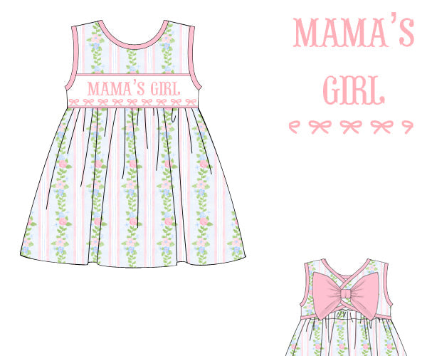 PRE-ORDER CUSTOM NAME HAND SMOCKED FLORAL DRESS