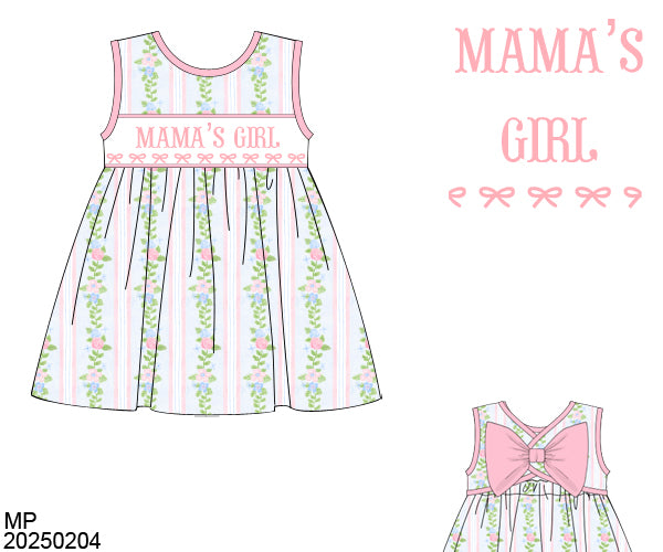 MAMA'S GIRL FLORAL HANDSMOCKED DRESS