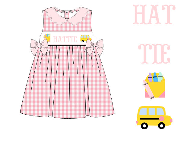 PRE-ORDER BACK TO SCHOOL NAME SMOCKED DRESS