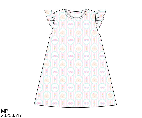BEACHSIDE BLISS RUFFLE SLEEVE DRESS