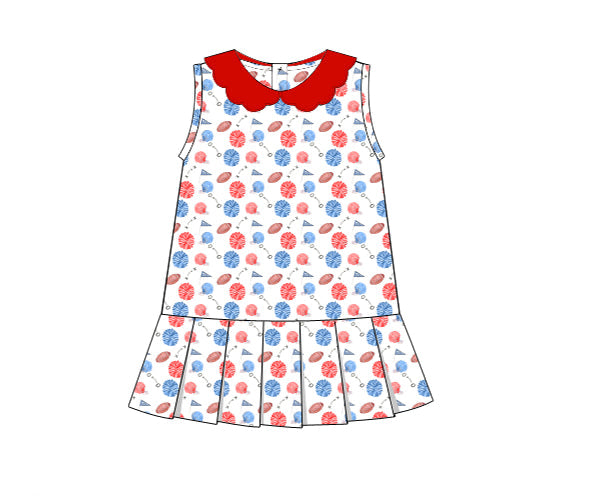 PRE-ORDER GAME DAY COLLECTION FOOTBALL RUFFLE TENNIS DRESS