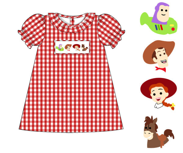 SMOCKED TOY BOX FRIENDS DRESS