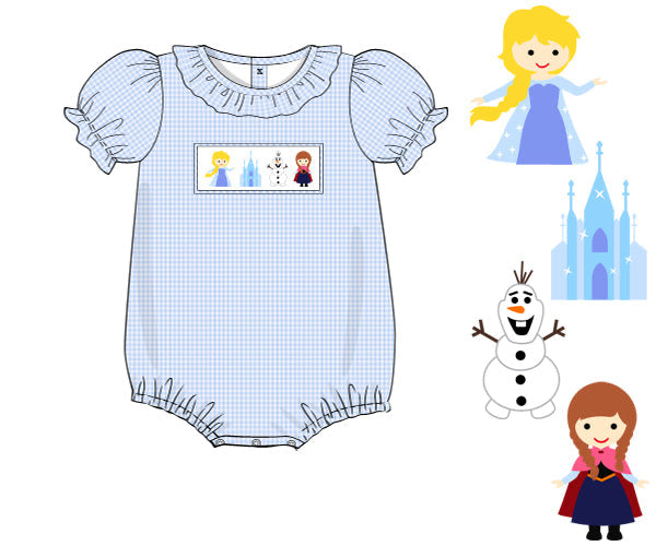 ICE PRINCESS SMOCKED GIRLS BUBBLE