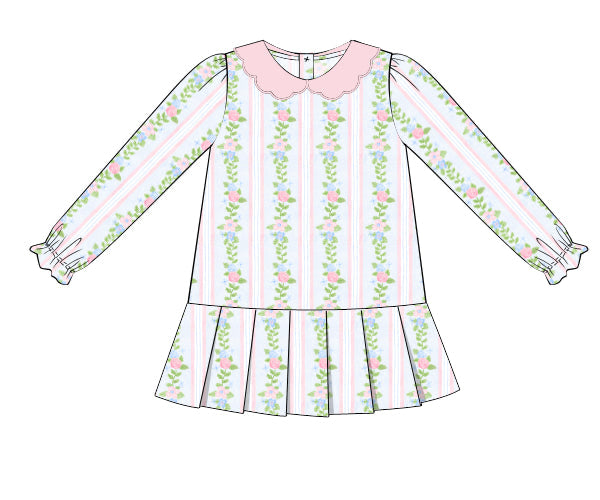 FLORAL LONG SLEEVED TENNIS DRESS