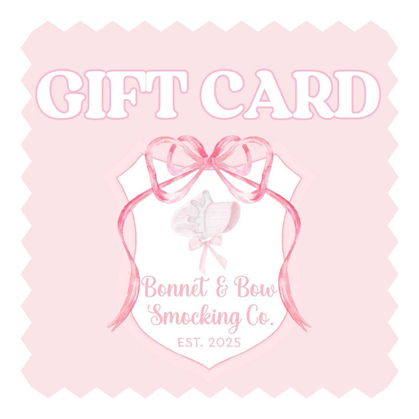 BONNET & BOW SMOCKING CO. GIFT CARDS