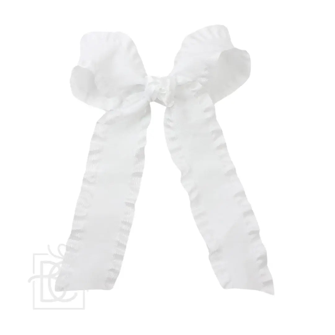 Double Ruffle Tail Bow On Alligator Clip