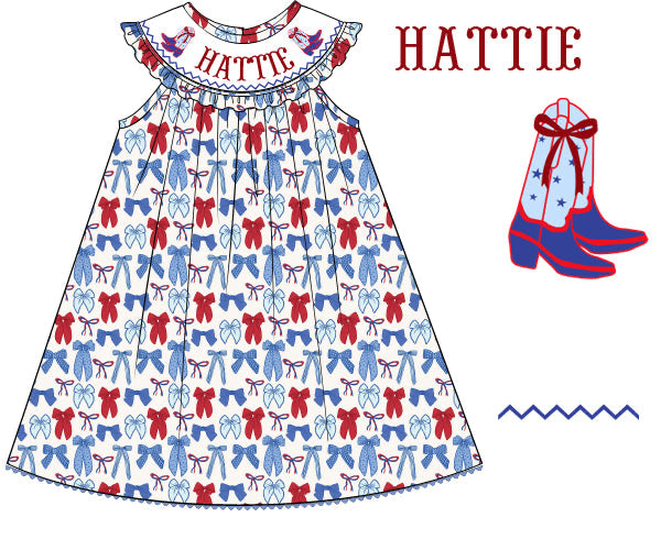 PRE-ORDER CUSTOM HAND SMOCKED BOW & BOOTS