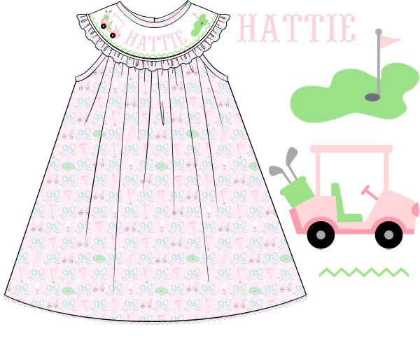 PRE-ORDER CUSTOM HAND SMOCKED GOLF DRESS