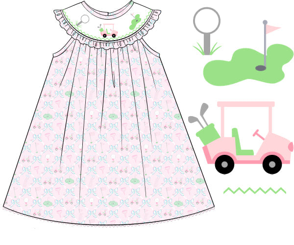 PRE-ORDER CUSTOM HAND SMOCKED GOLF DRESS