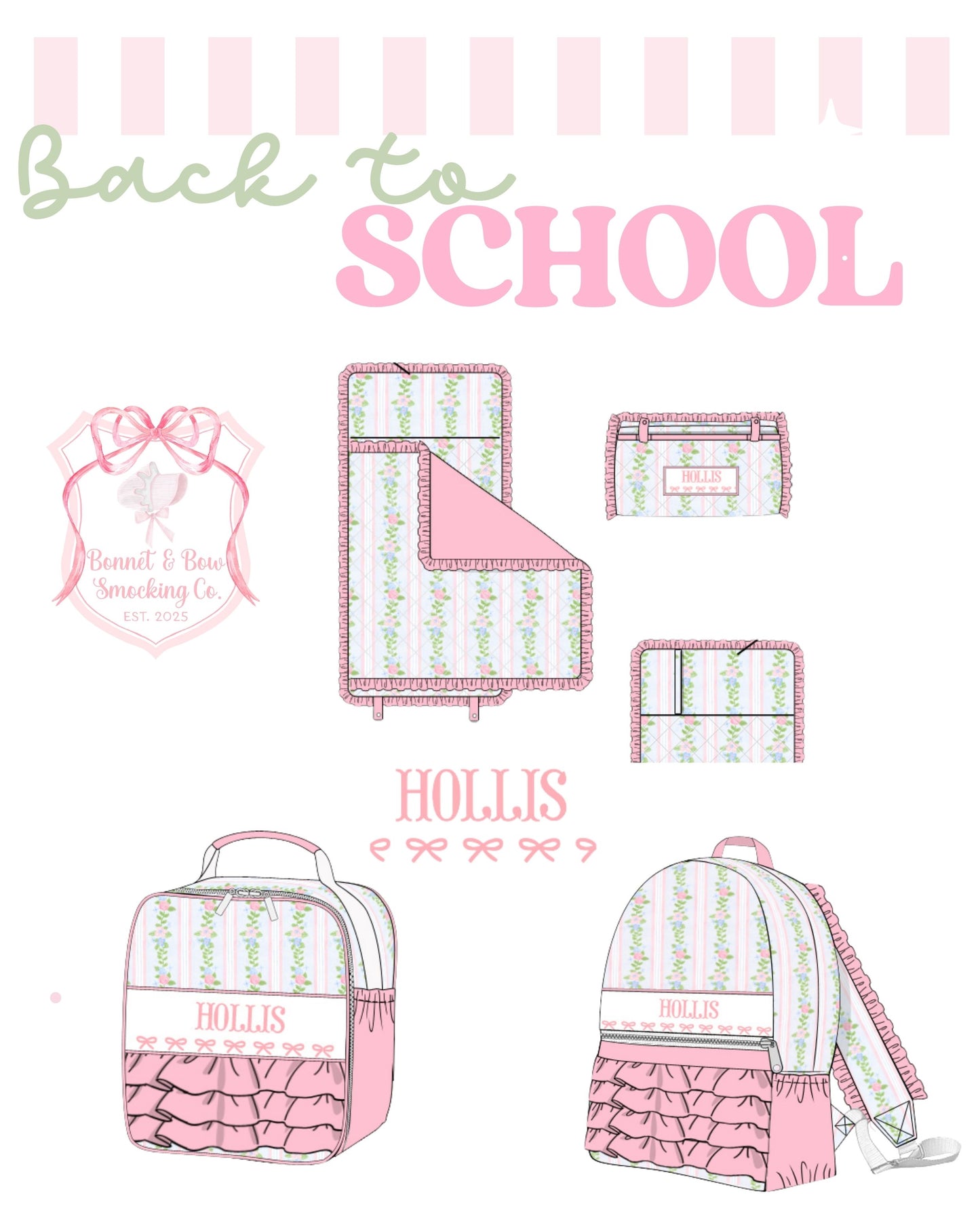 PRE-ORDER BACK TO SCHOOL HANDSMOCKED PETALS & PENCILS