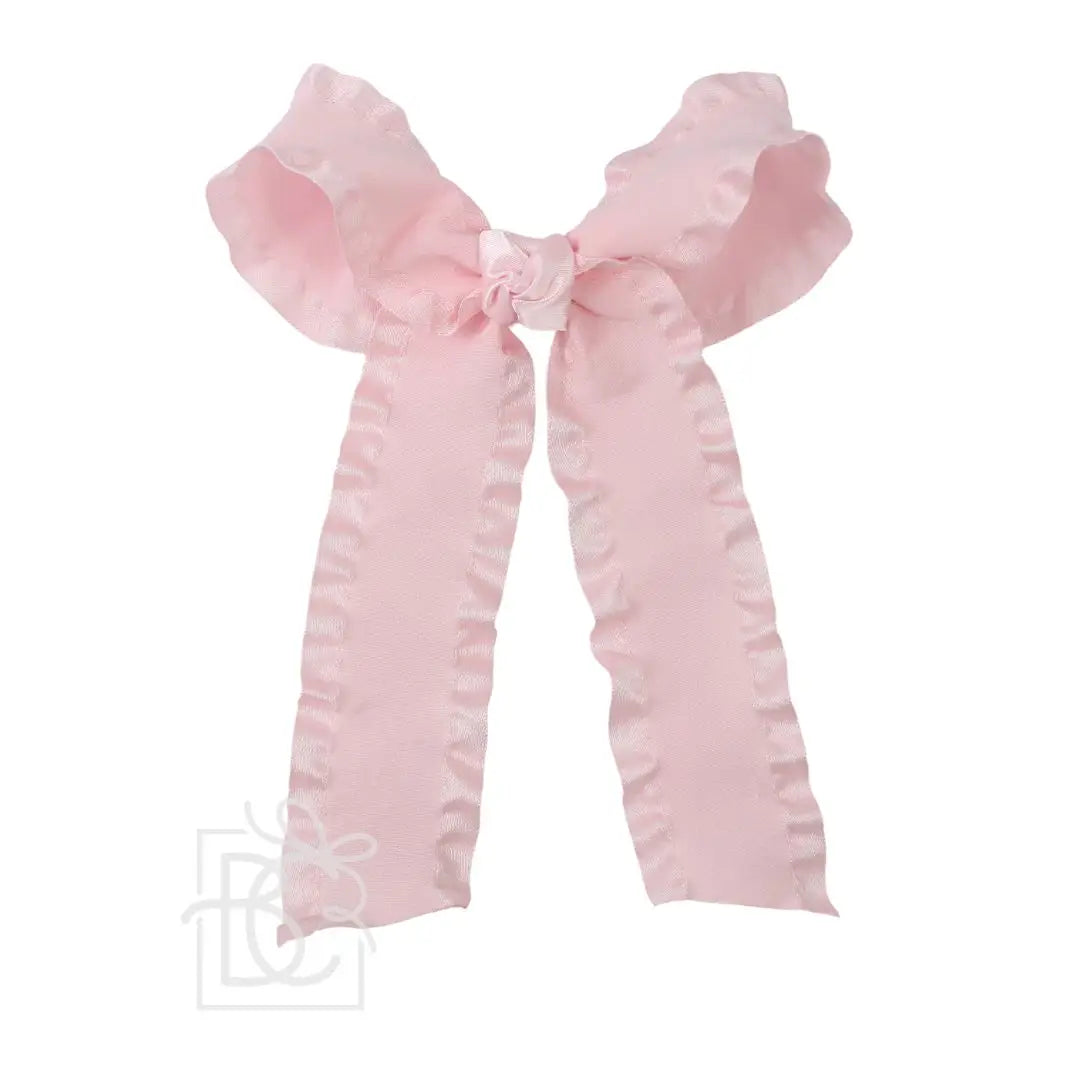 Double Ruffle Tail Bow On Alligator Clip