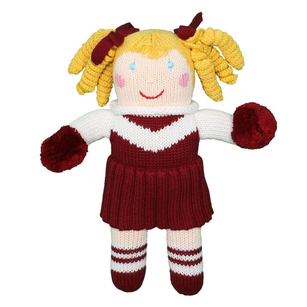 Cheerleader Knit Dolls Maroon and White
