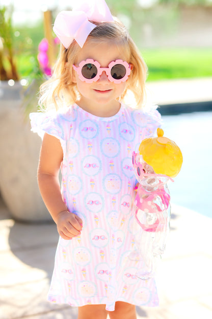 BEACHSIDE BLISS RUFFLE SLEEVE DRESS