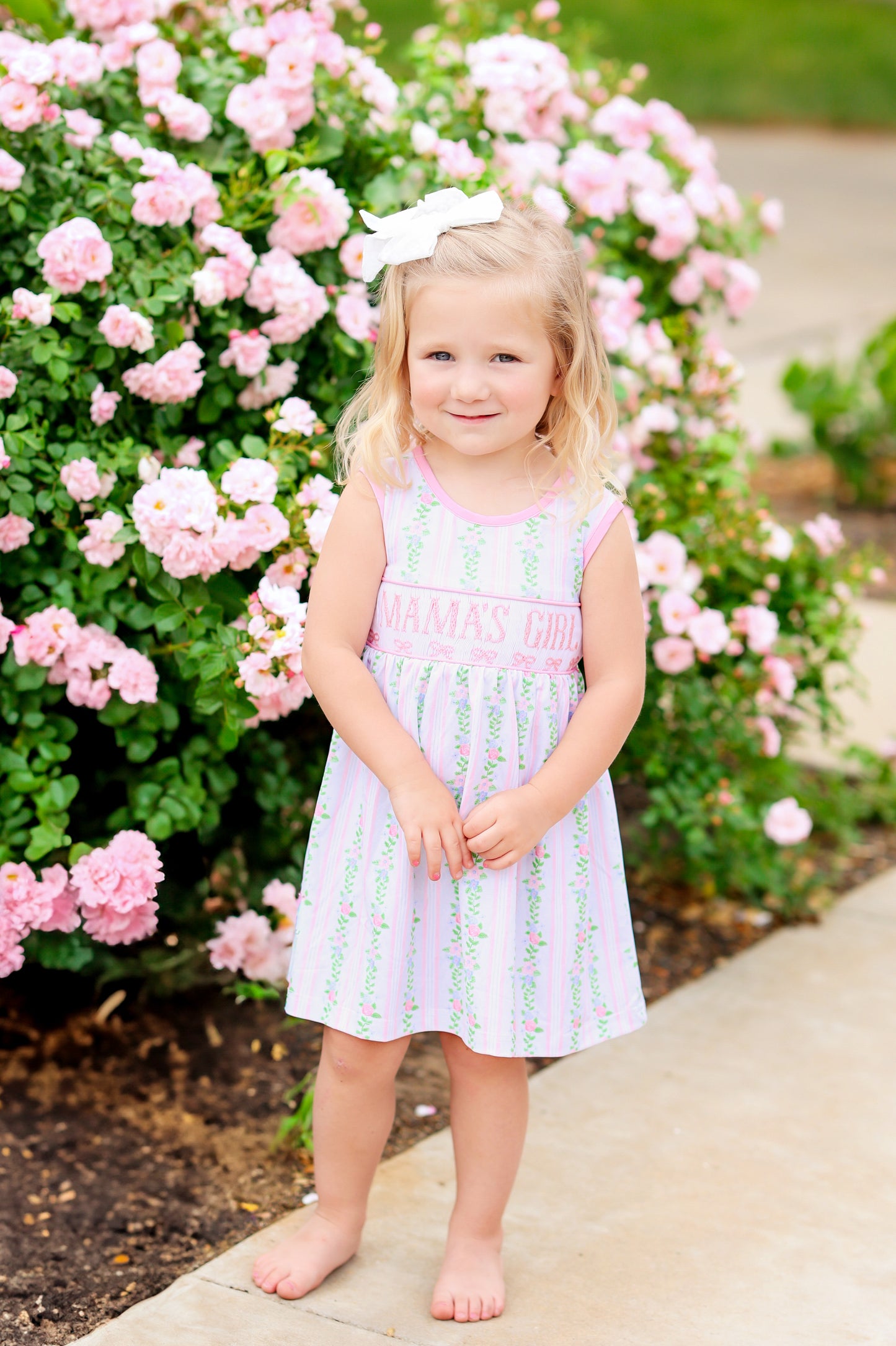 CUSTOM HAND SMOCKED DADDY'S GIRL DRESS