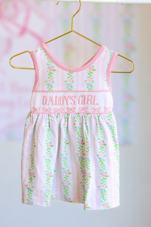 CUSTOM HAND SMOCKED DADDY'S GIRL DRESS
