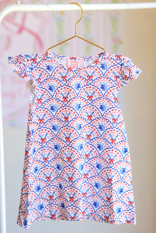 KNIT TAKE ME OUT TO THE BALL GAME DRESS