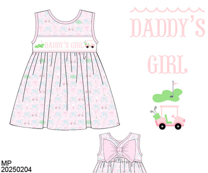 DADDY'S GIRL HAND SMOCKED GOLF DRESS