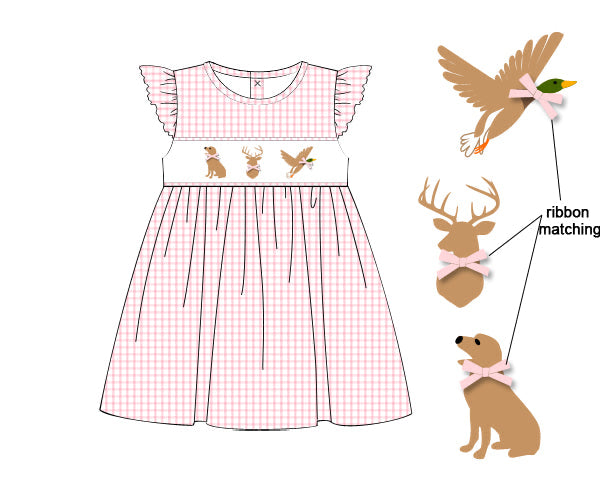 PRE-ORDER FALL GIRL SMOCKED HUNTING DRESS