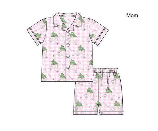 HERE COMES SANTA PAWS SHORT SET PJS MOM PRE-ORDER