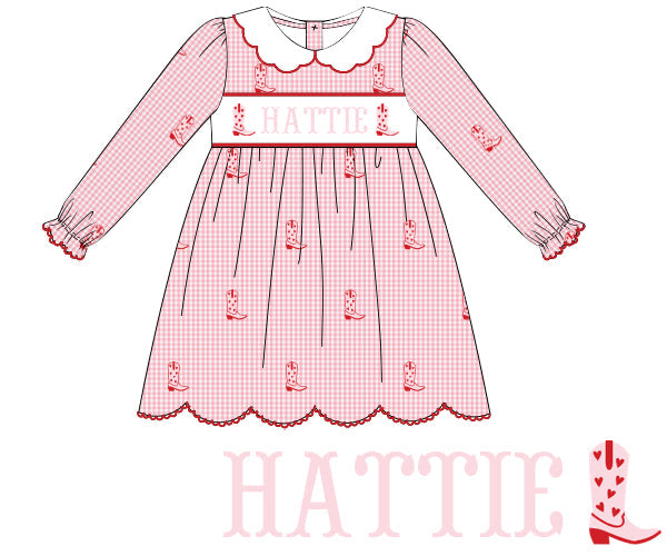 VALENTINES SMOCKED BOOT DRESS PRE-ORDER