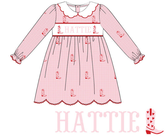 VALENTINES SMOCKED BOOT DRESS PRE-ORDER