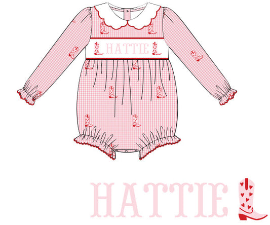 VALENTINES SMOCKED BOOT BUBBLE PRE-ORDER