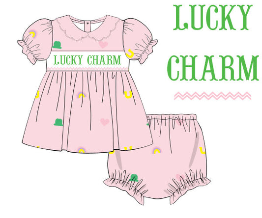 LUCKY CHARM SMOCKED DIAPER SET PREORDER
