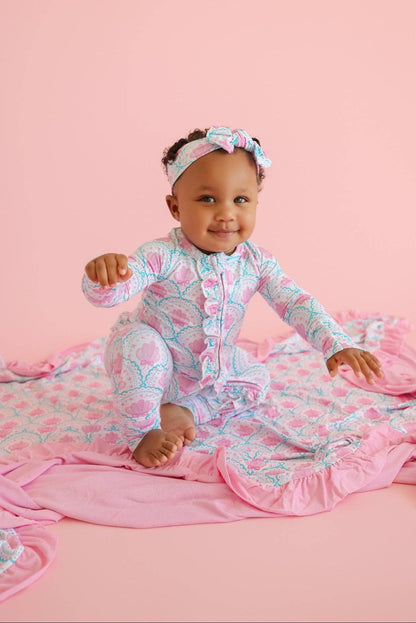 COQUETTE COAST DREAM RUFFLE ROMPER