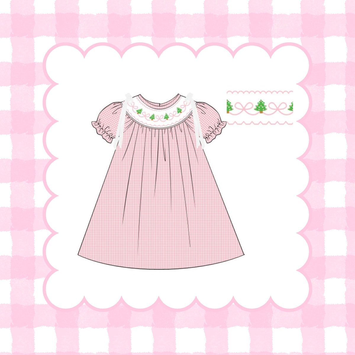 HAND SMOCKED TREE DRESS