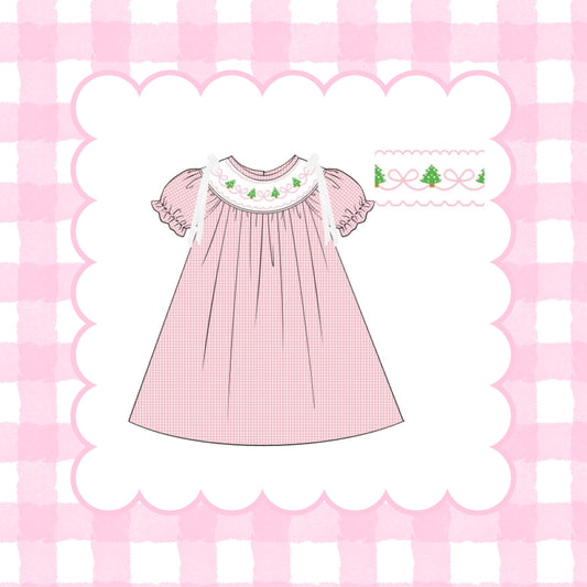 HAND SMOCKED TREE DRESS
