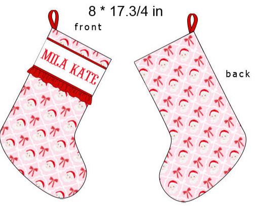 HOLLY JOLLY HAND SMOCKED STOCKING