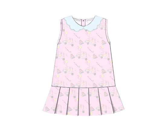 PRE-ORDER SCALLOPED COLLAR PINK PAW-TEE TENNIS DRESS