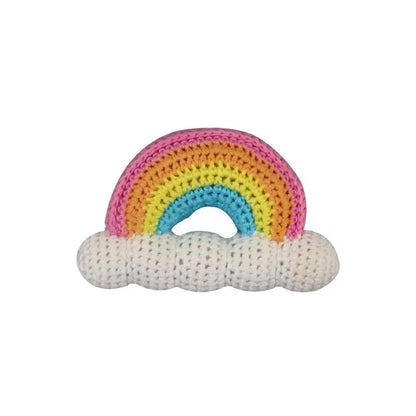 Rainbow Bamboo Crochet Rattle - 2 Colors!