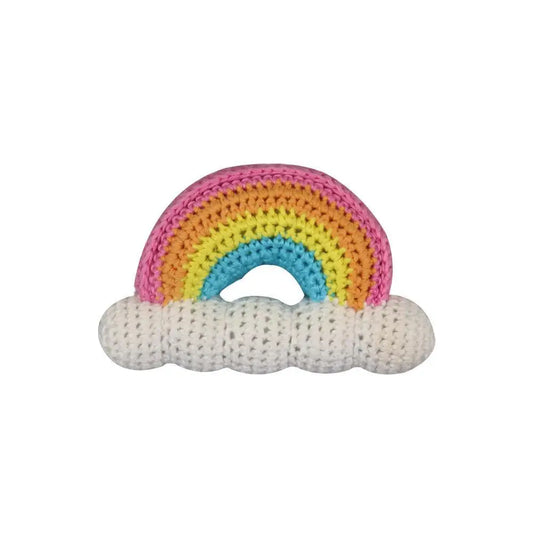 Rainbow Bamboo Crochet Rattle - 2 Colors!