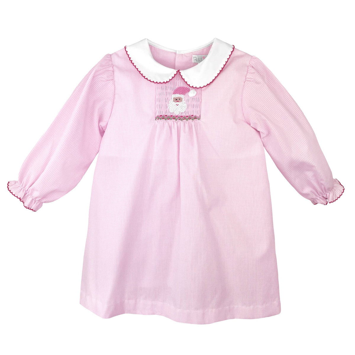 Dress with Hand Picture Smocked Santa
