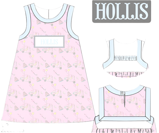 PRE-ORDER NAME SMOCK PAW-TEE DRESS PINK