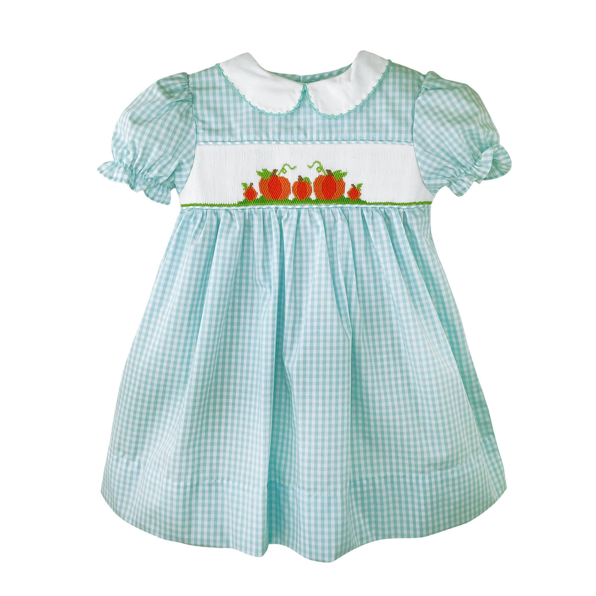 Fall Pumpkin Dress with Hand Picture Smocking