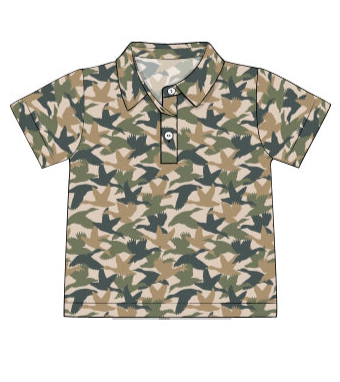 PRE-ORDER FALL BOYS CAMO COLLAR SHIRT