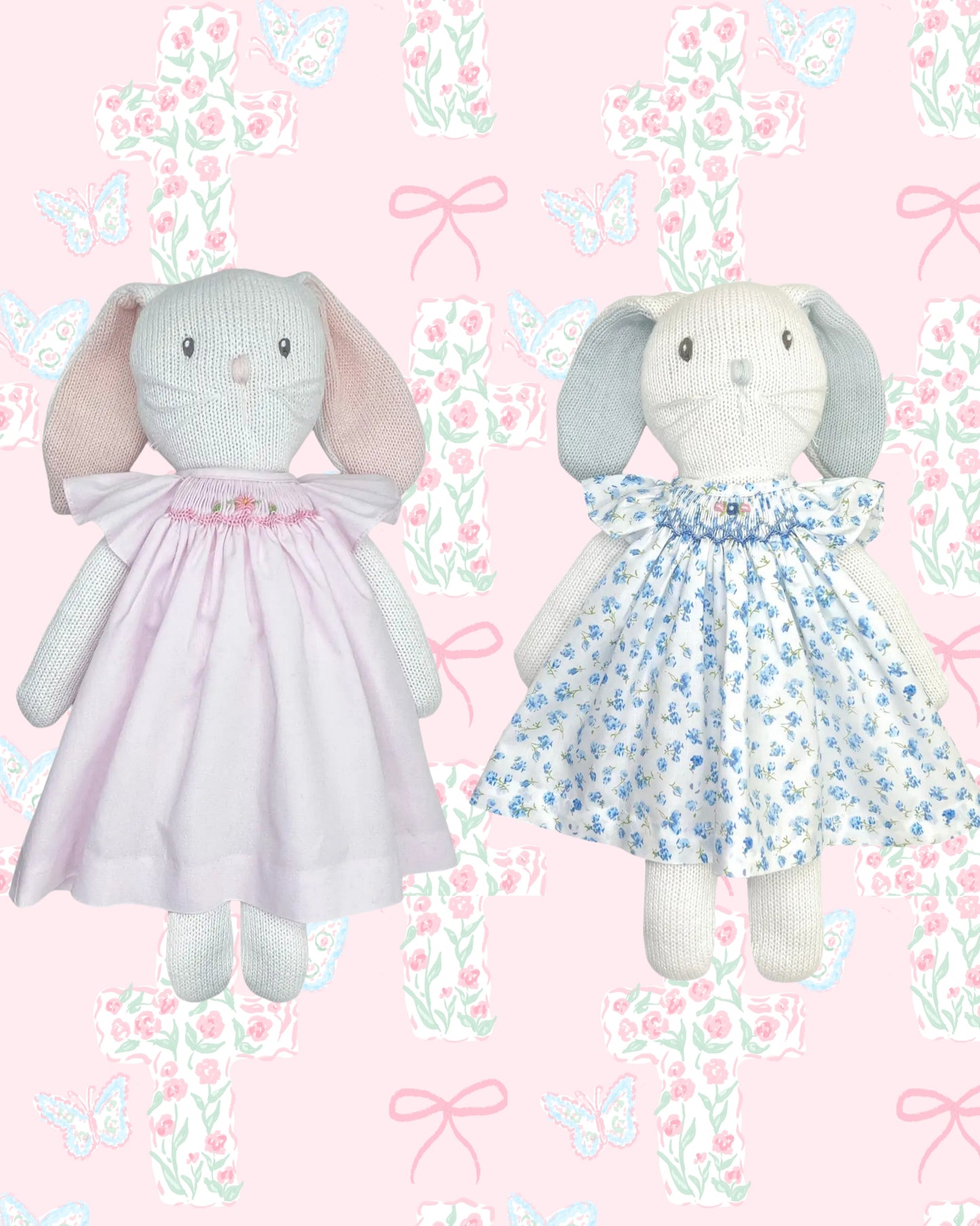 Knit Bunny Doll with Dress: 14"