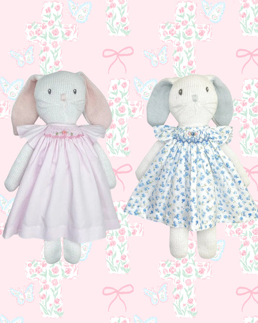 Knit Bunny Doll with Dress: 14"