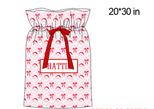 HOLLY JOLLY HAND SMOCKED PRESENT BAG