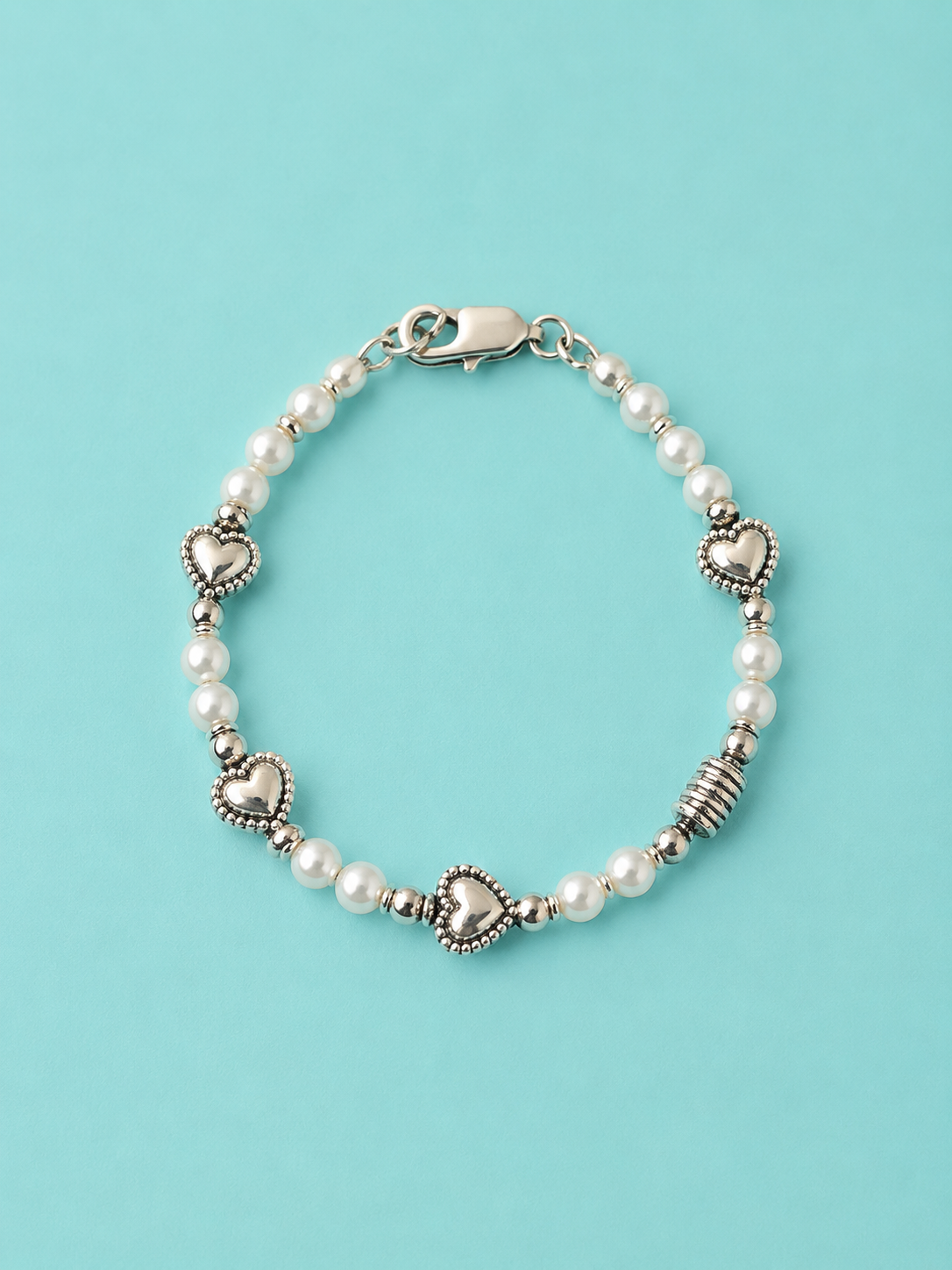 Classic Pearls (RP Hearts) Bracelet, Children's Jewelry