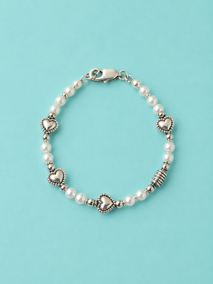 Classic Pearls (RP Hearts) Bracelet, Children's Jewelry