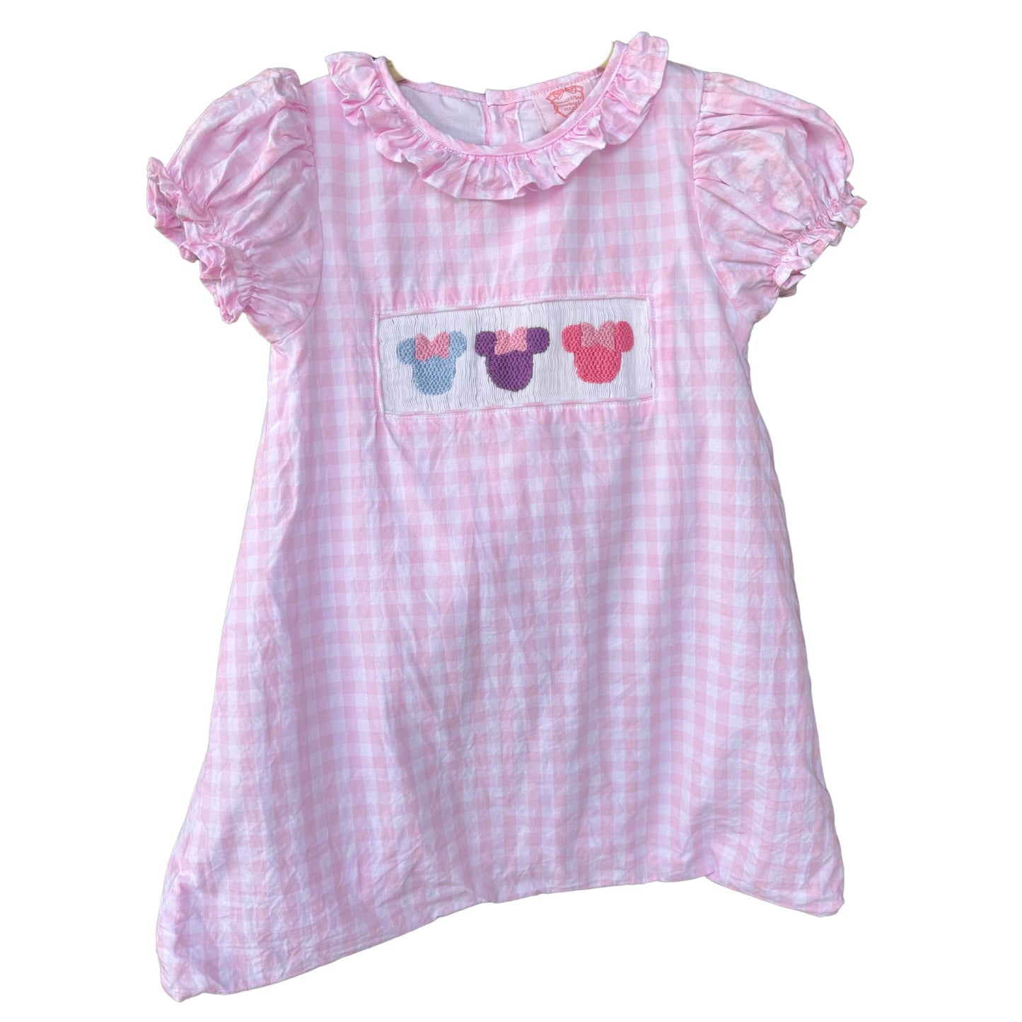 PRE-ORDER GINGHAM MAGICAL MOUSE HAND SMOCKED DRESS