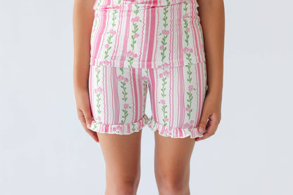 FOREVER FLORAL DREAM RUFFLE SHORT SET
