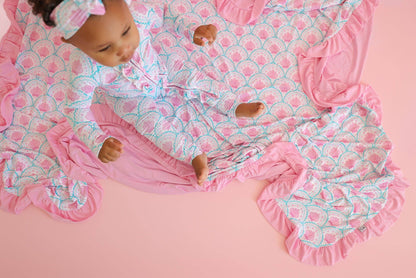 COQUETTE COAST DREAM RUFFLE ROMPER