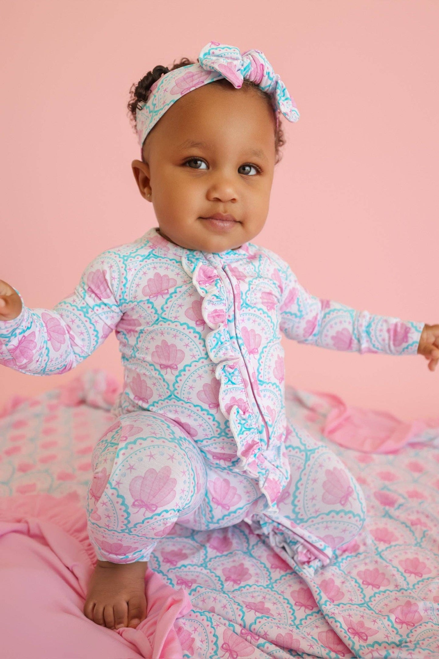 COQUETTE COAST DREAM RUFFLE ROMPER