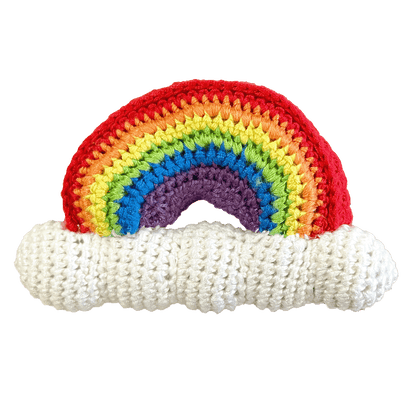 Rainbow Bamboo Crochet Rattle - 2 Colors!